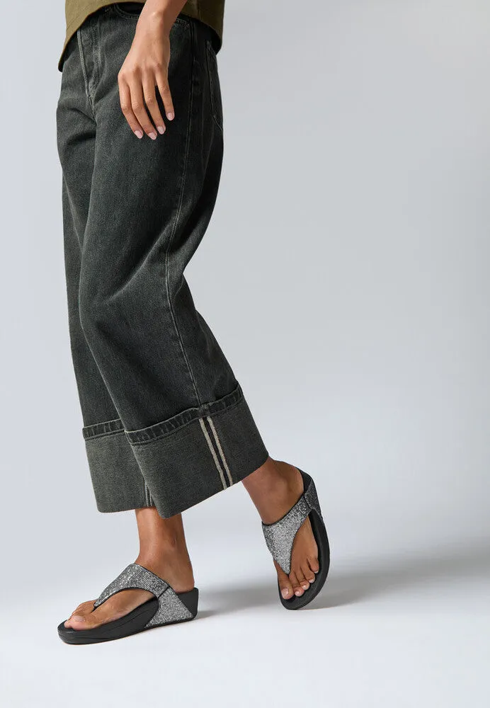 Fitflop Lulu Glitterball Toe Post Silver