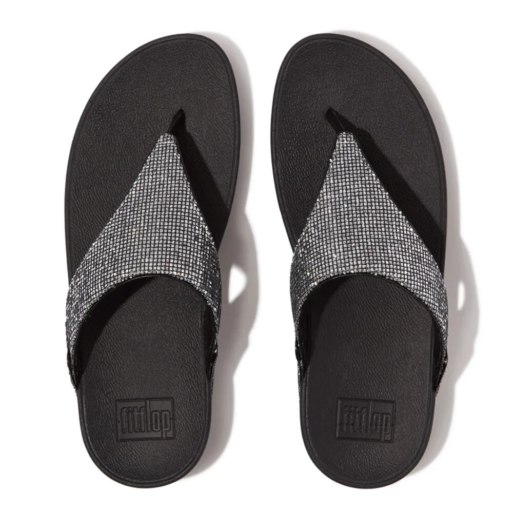 Fitflop Lulu Glitterball Toe Post Silver