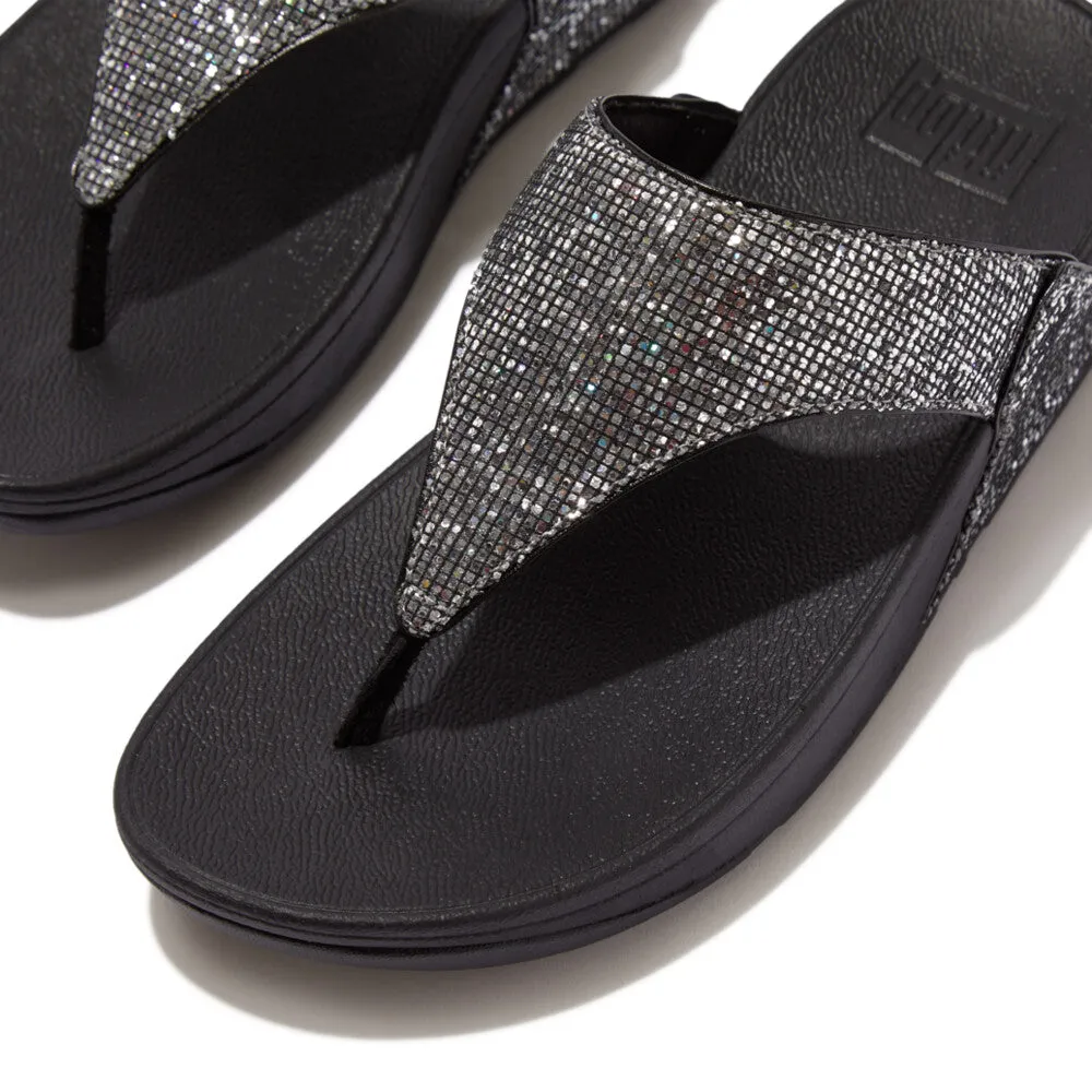 Fitflop Lulu Glitterball Toe Post Silver