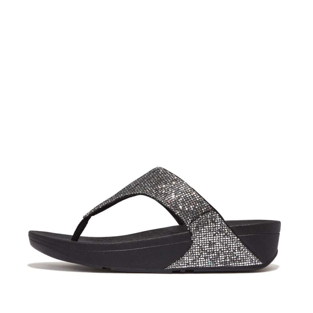 Fitflop Lulu Glitterball Toe Post Silver
