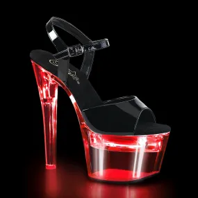 FLASHDANCE-709 Black Patent Upper LED Platform Stripper Shoe