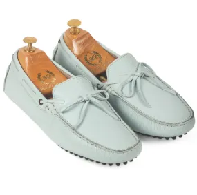 Gommino Leather Bow Loafers (English Blue)