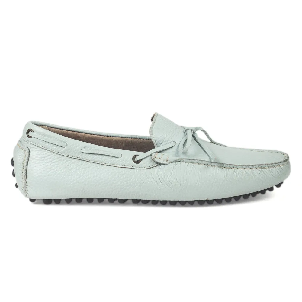 Gommino Leather Bow Loafers (English Blue)