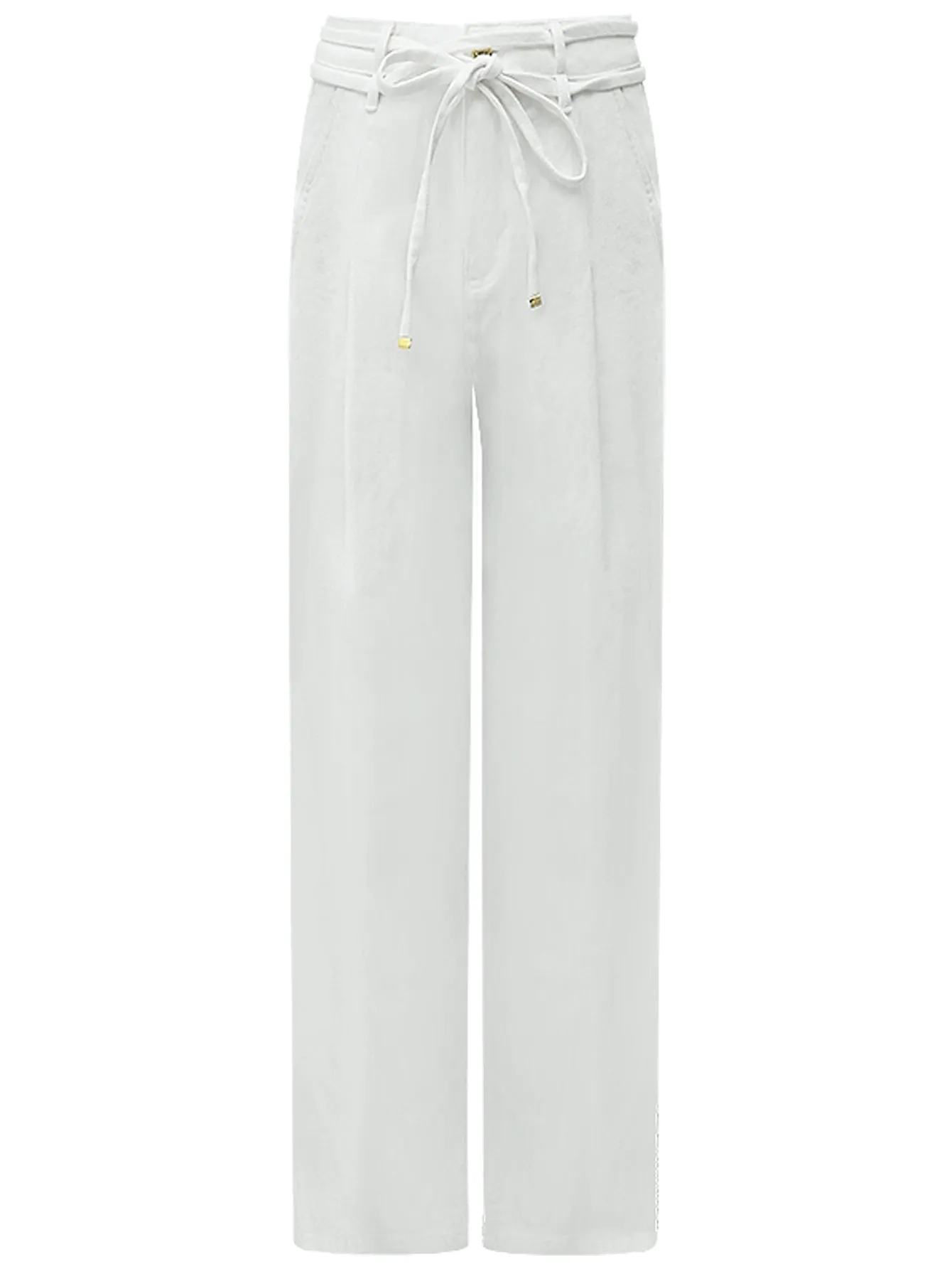 High-Waist White Wide-Leg Jeans