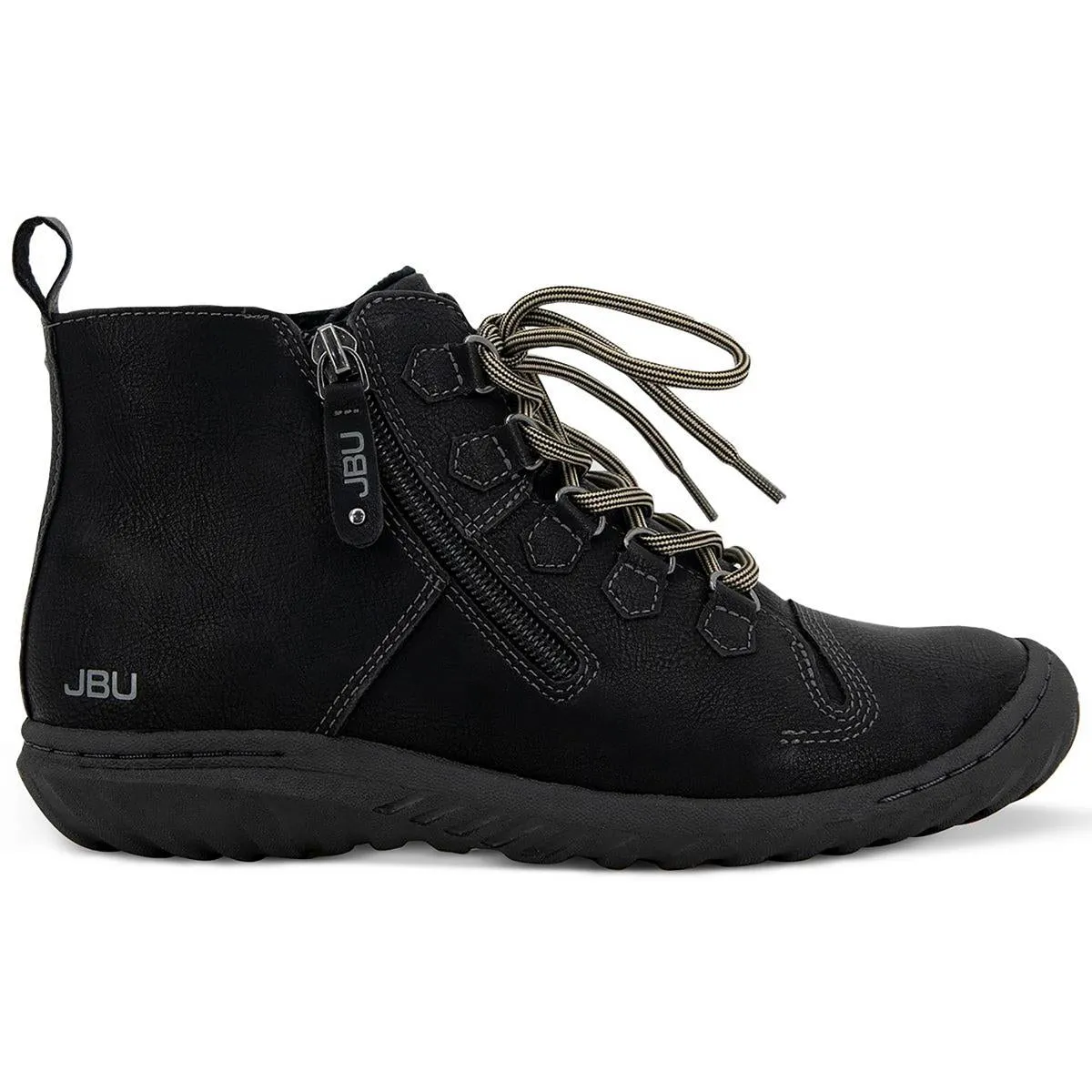 JBU by Jambu Womens Della Faux Leather Faux Fur Ankle Boots