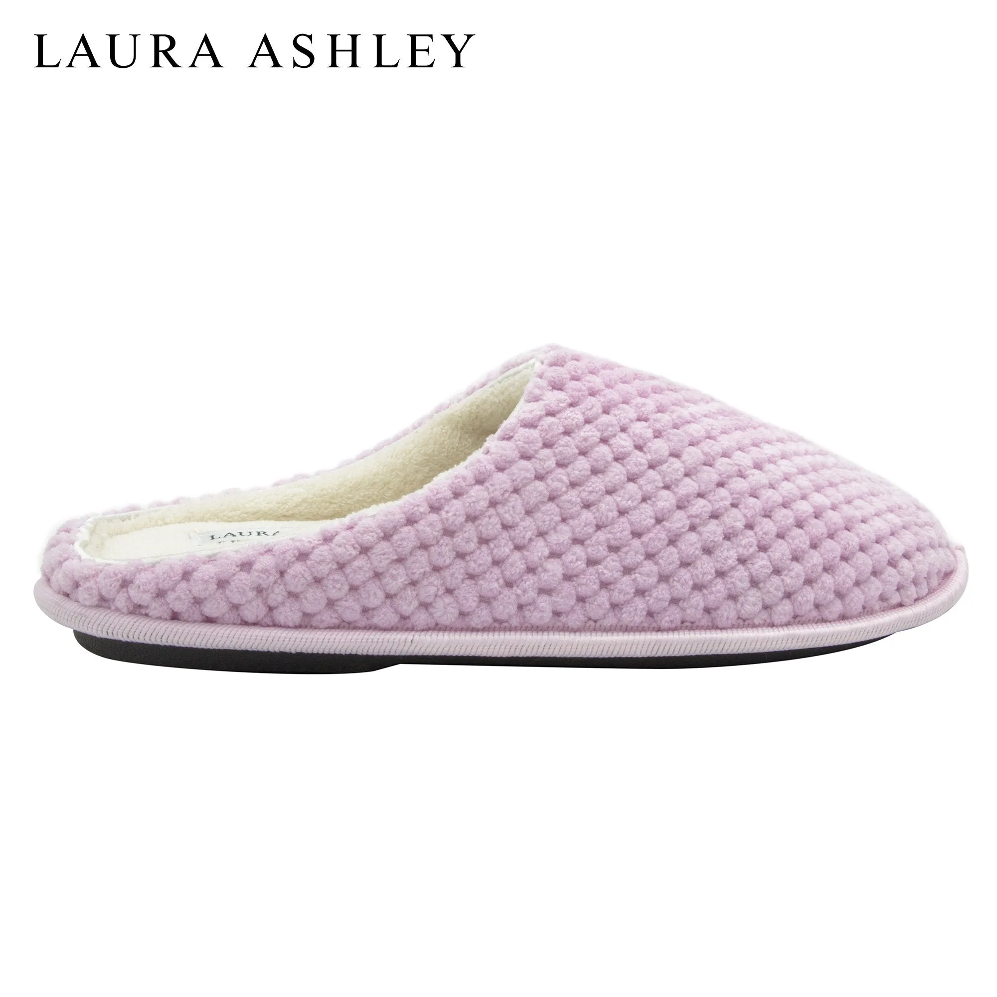Laura Ashley Ladies Clog Style Spa Slippers with Memory Foam Insole in Gum Drop Pink, Size XL