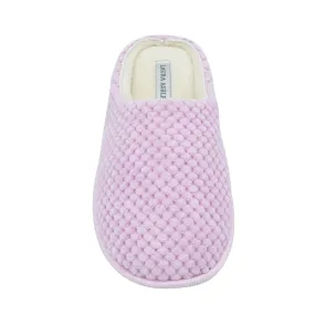 Laura Ashley Ladies Clog Style Spa Slippers with Memory Foam Insole in Gum Drop Pink, Size XL