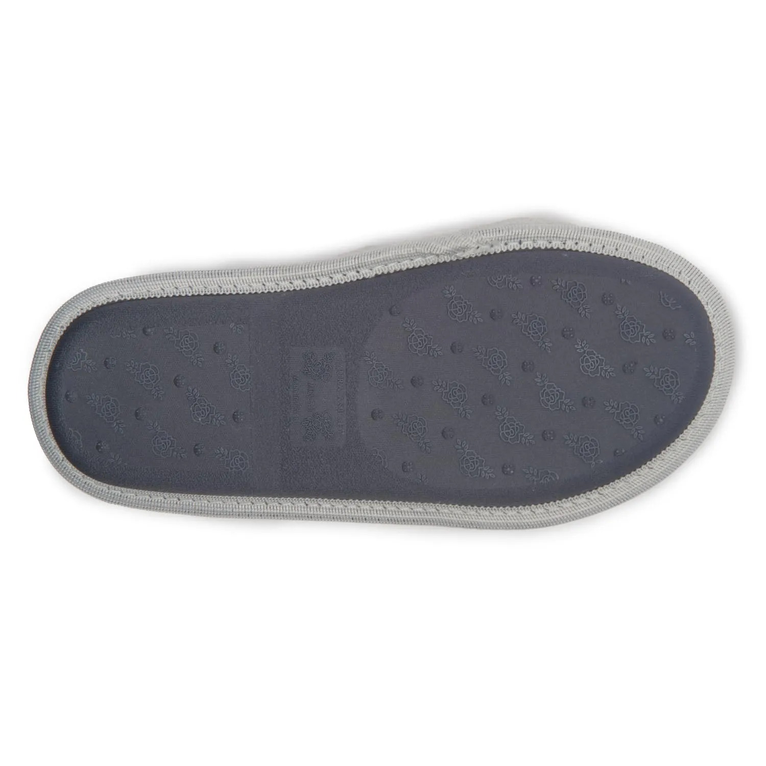 Laura Ashley Ladies Open Toe Spa Slippers with Bow and Memory Foam Insole, Nickle Green, Medium