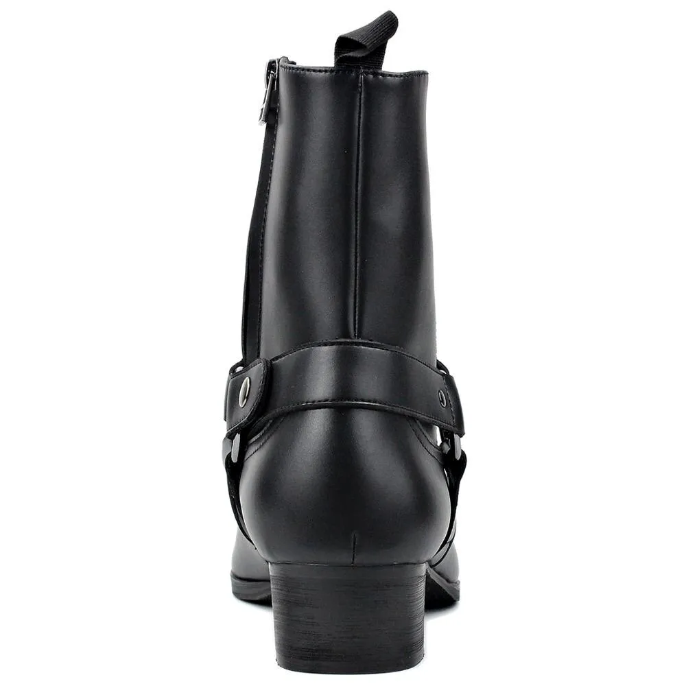 Leather High Heel Dress Chelsea Boots