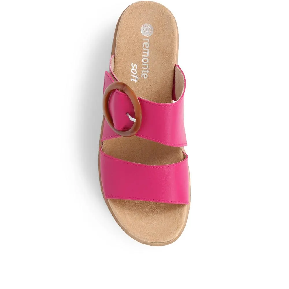 Leather Mule Wedge Sandals - DRS37502 / 323 579