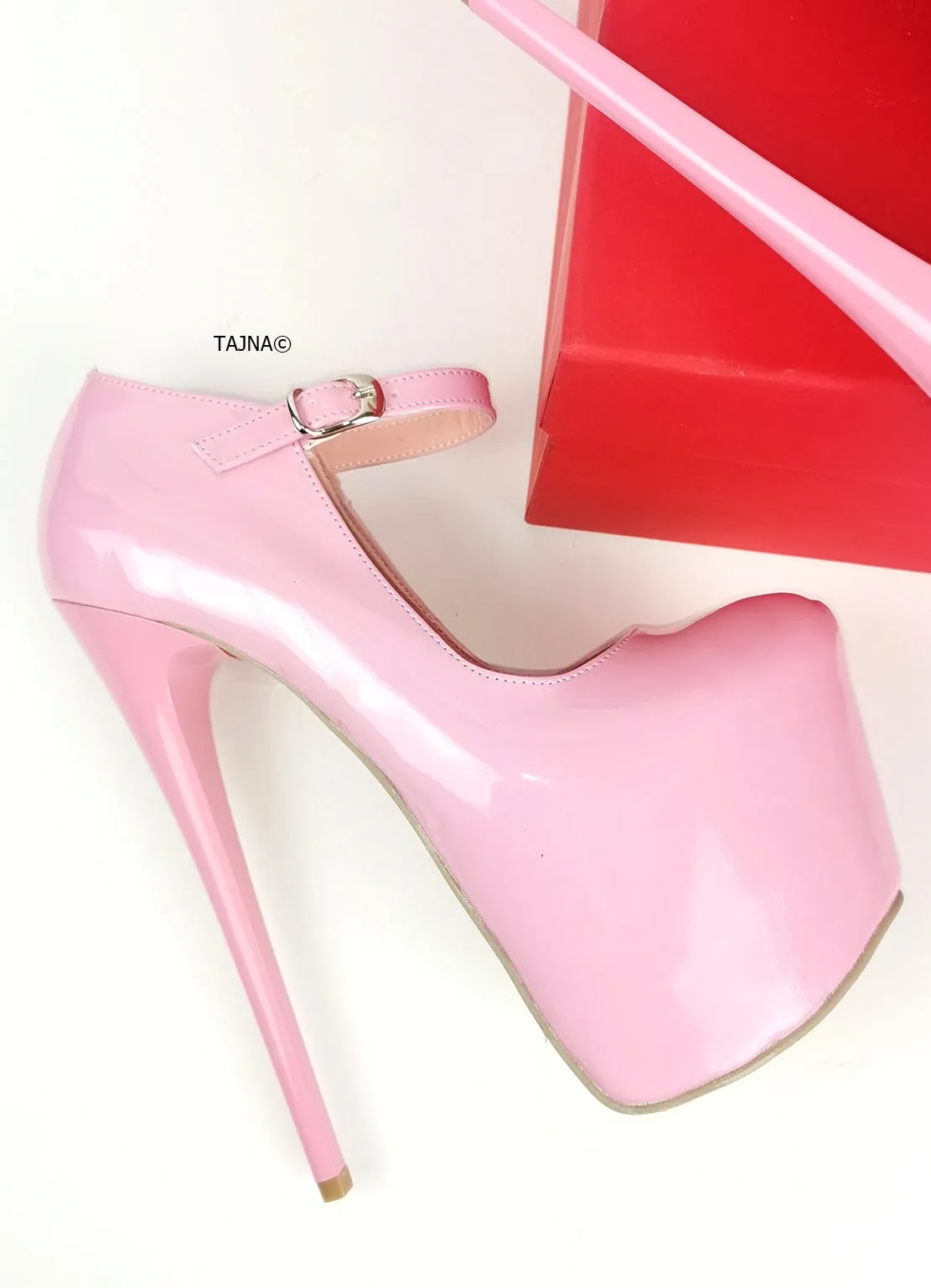 Light Pink Patent Mary Jane Heels