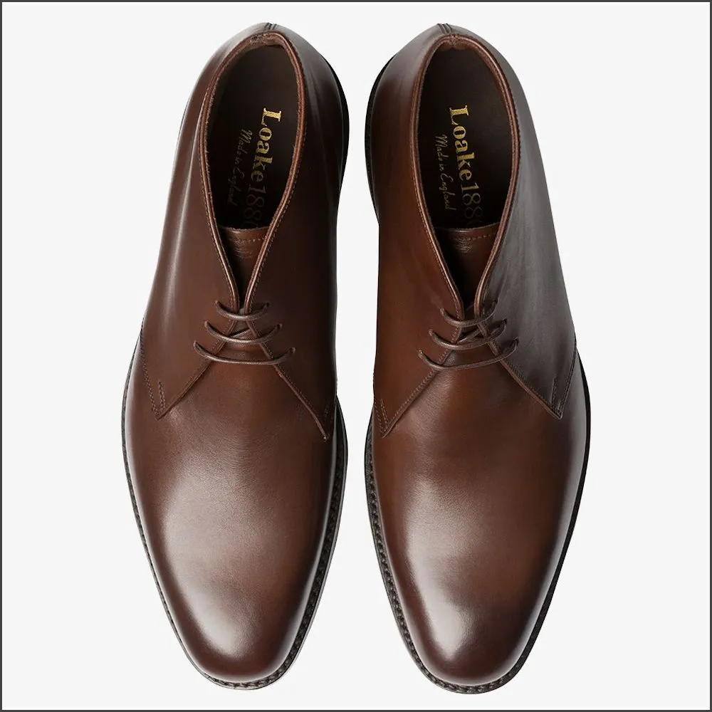 Loake Pimlico Dark Brown Calf Premium Chukka Boot@