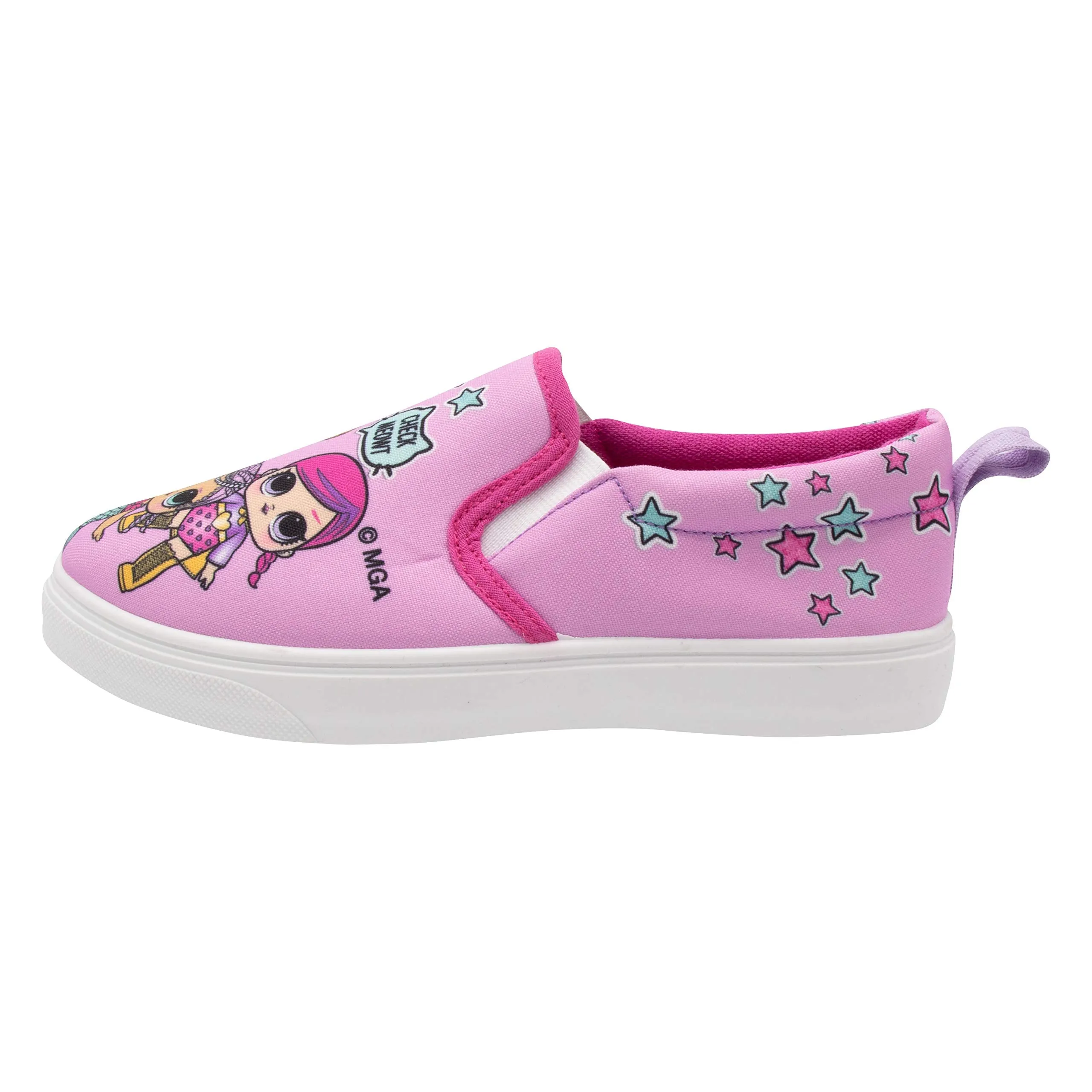 L.O.L. Surprise! Girls Slip-On Canvas Sneaker; Pink Size 3