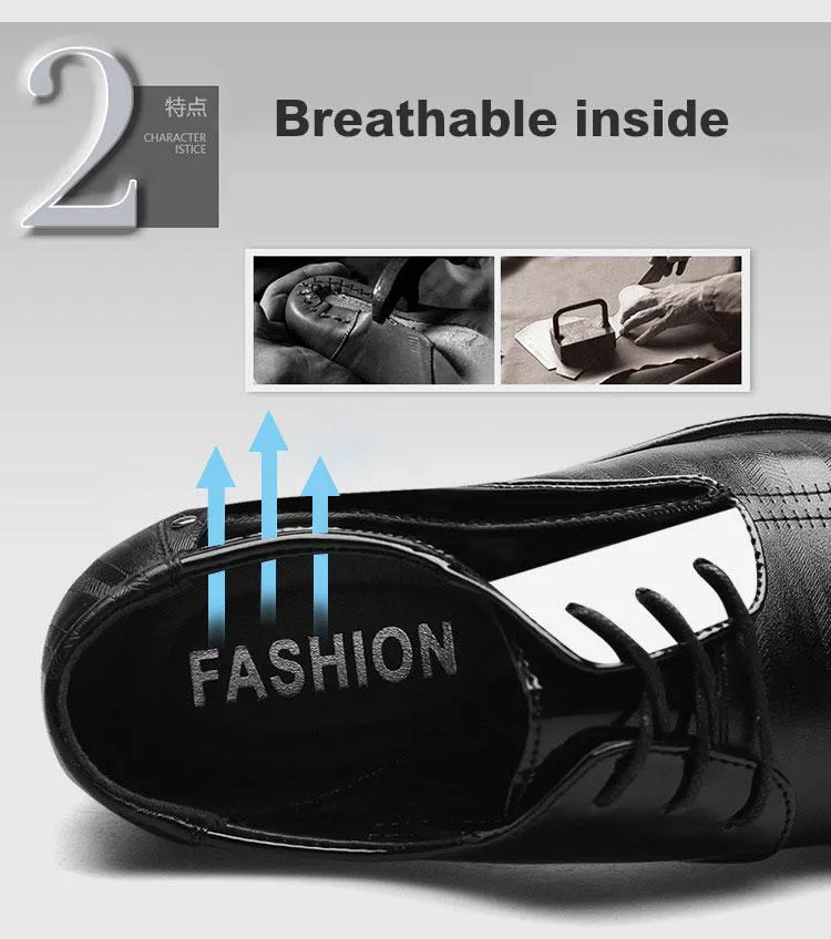 Luxury Business Oxford Leather Shoes Men Breathable Formal Shoes Male Office Wedding Flats Footwear
