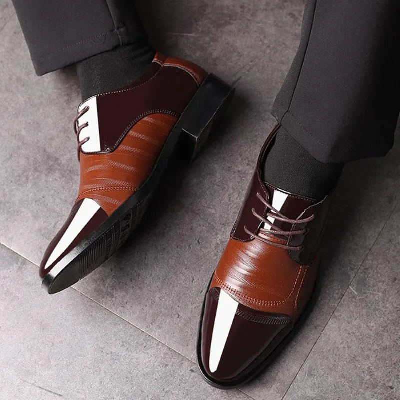 Luxury Business Oxford Leather Shoes Men Breathable Formal Shoes Male Office Wedding Flats Footwear