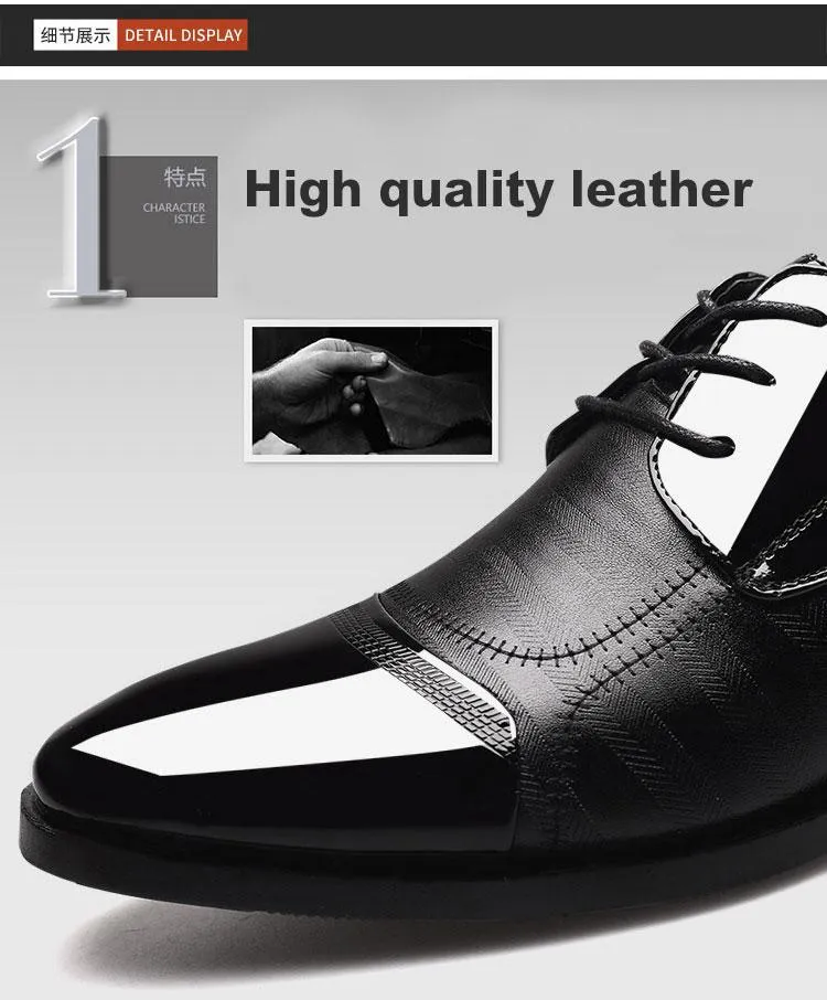 Luxury Business Oxford Leather Shoes Men Breathable Formal Shoes Male Office Wedding Flats Footwear