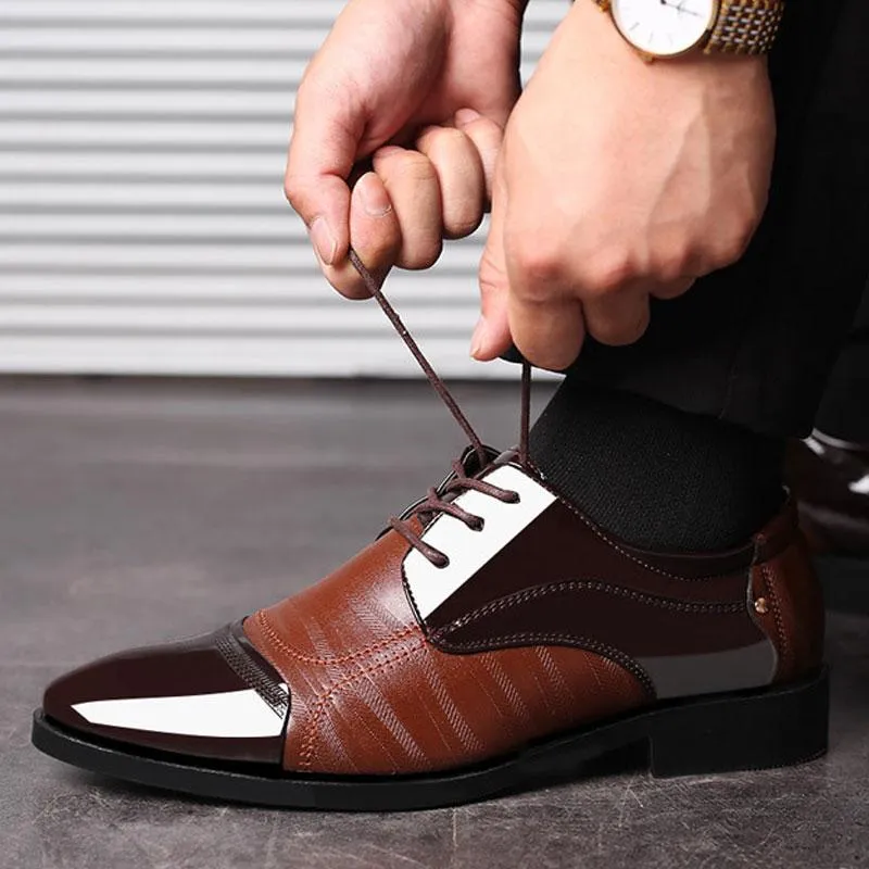 Luxury Business Oxford Leather Shoes Men Breathable Formal Shoes Male Office Wedding Flats Footwear