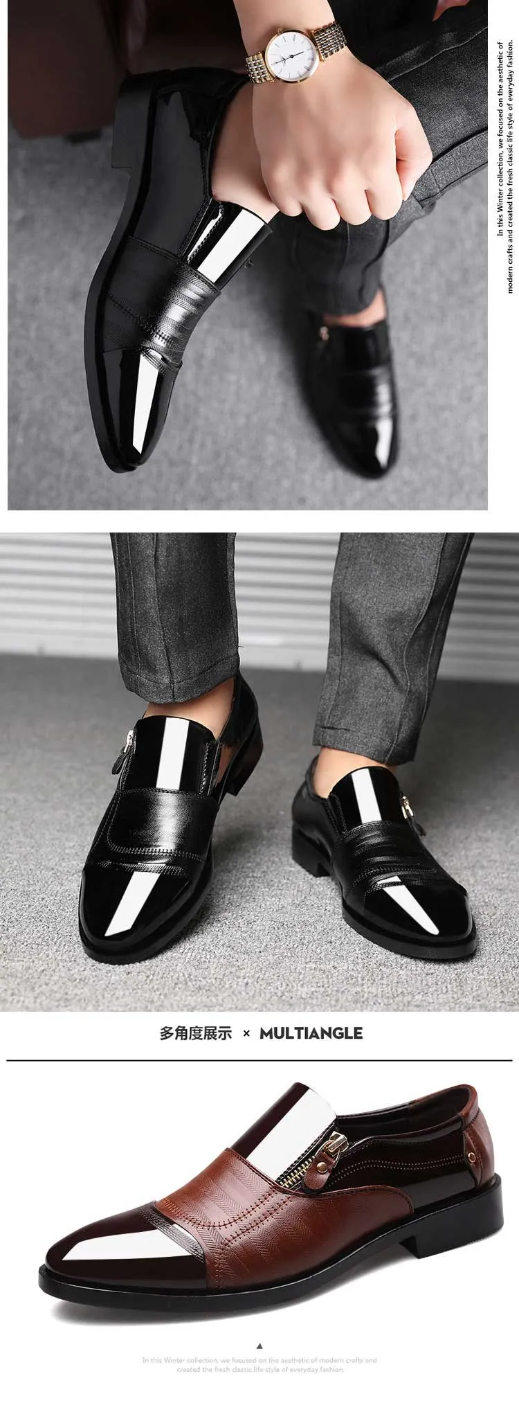 Luxury Business Oxford Leather Shoes Men Breathable Formal Shoes Male Office Wedding Flats Footwear