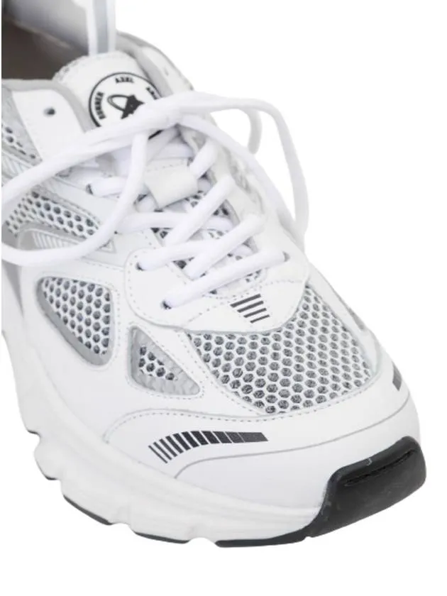 'Marathon Runner' Silver And White Sneakers Wth Logo In Leather Blend Man Axel Arigato