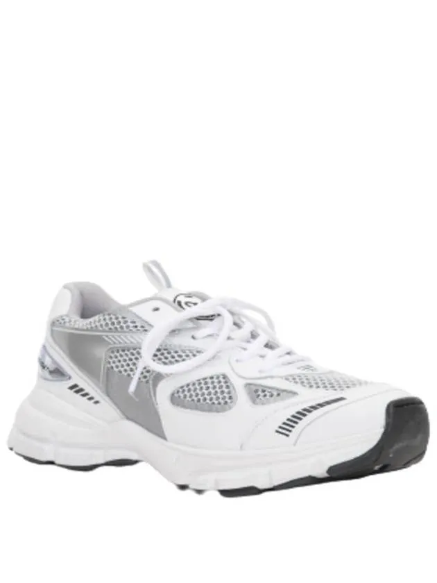 'Marathon Runner' Silver And White Sneakers Wth Logo In Leather Blend Man Axel Arigato