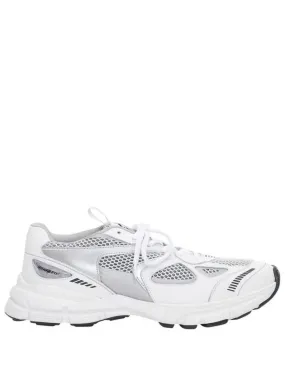 'Marathon Runner' Silver And White Sneakers Wth Logo In Leather Blend Man Axel Arigato