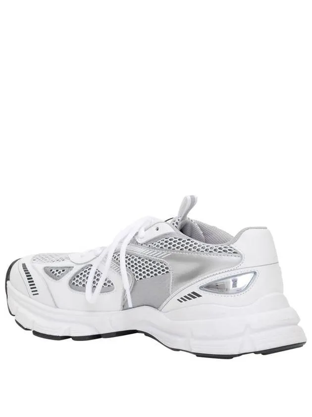 'Marathon Runner' Silver And White Sneakers Wth Logo In Leather Blend Man Axel Arigato