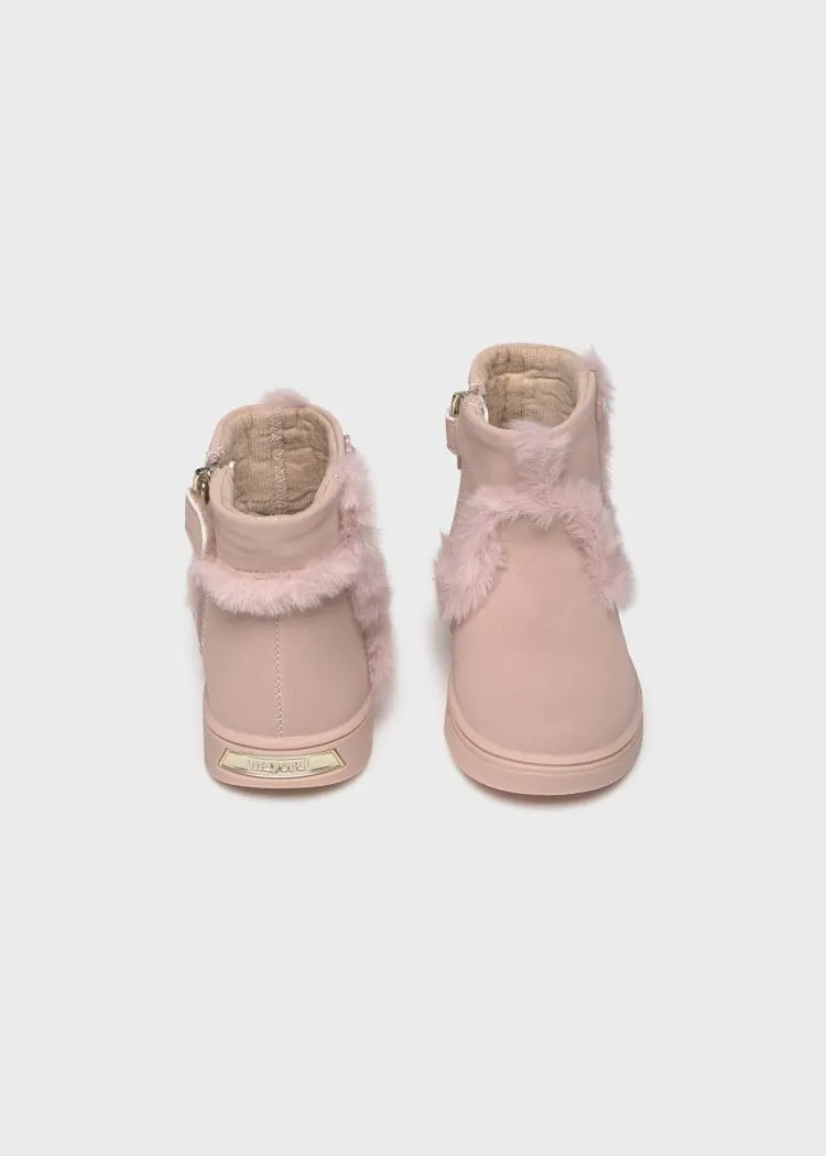 Mayoral Faux Fur Boots for Baby in Acid Pink