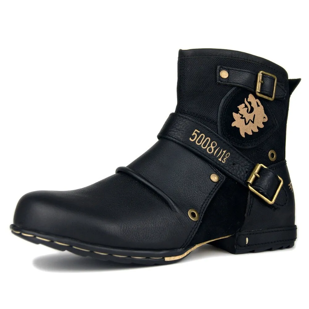Men's Genuine Leather Ankle Boots-Winter