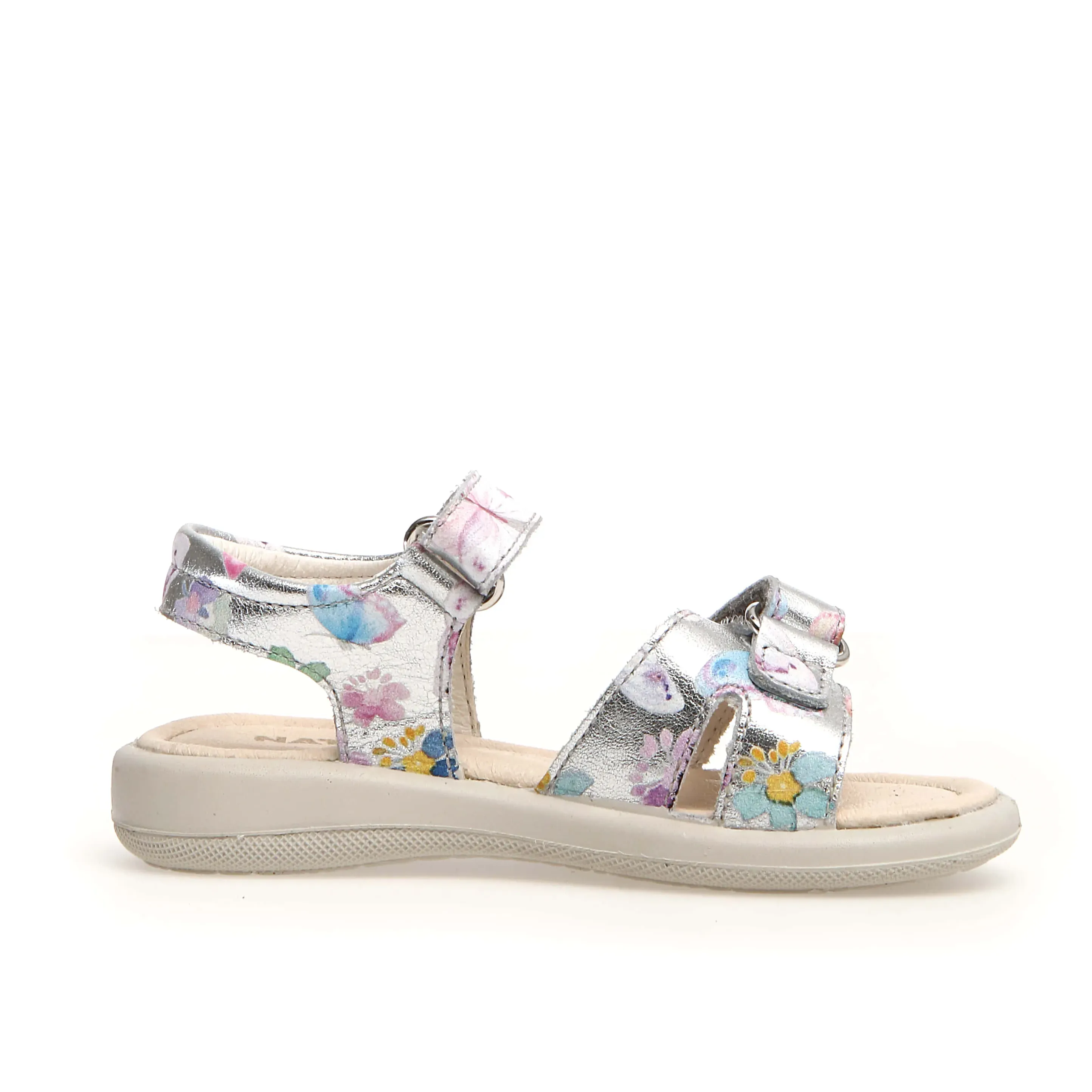 Naturino Houdan Girl's Sandals - Metallic Silver Dream Print