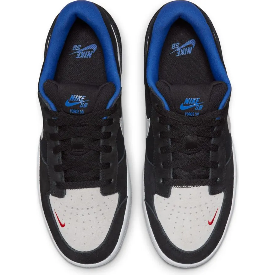 Nike SB Force 58 Skateboard Shoe - Black/Photon Dust-Sport Royal