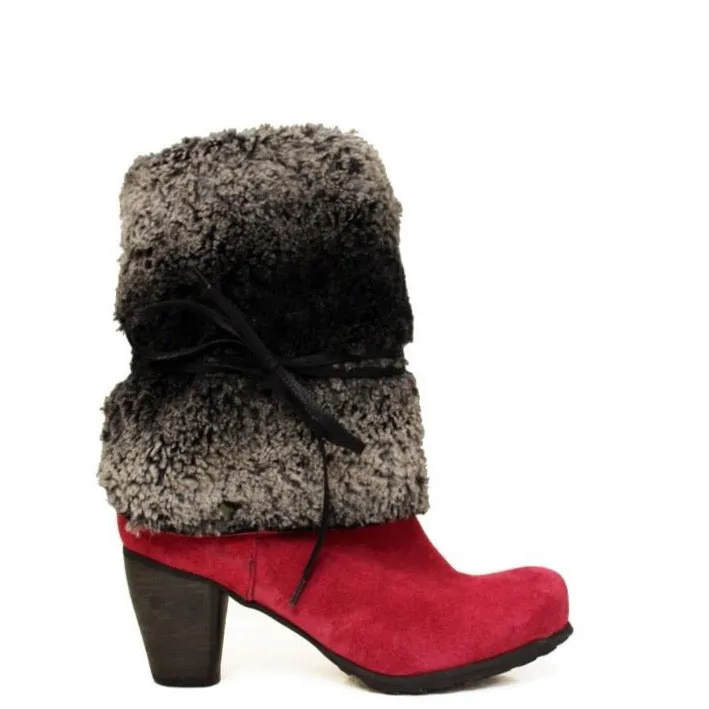 Pulpeux Red suede long leg boot- Last pairs 37 & 38!