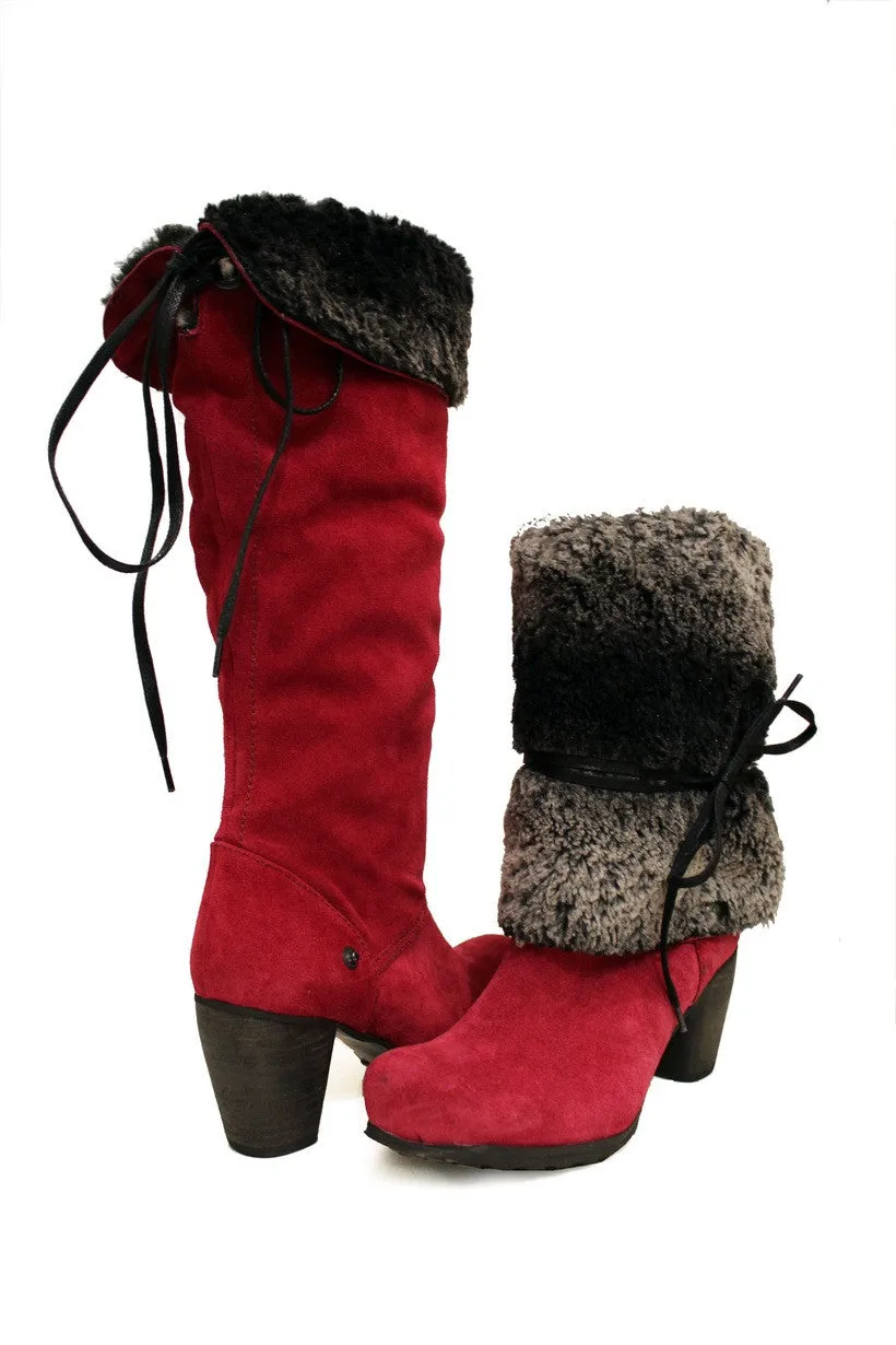 Pulpeux Red suede long leg boot- Last pairs 37 & 38!