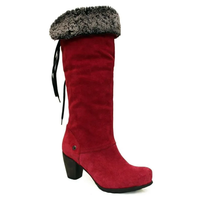 Pulpeux Red suede long leg boot- Last pairs 37 & 38!