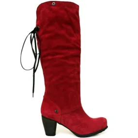 Pulpeux Red suede long leg boot- Last pairs 37 & 38!