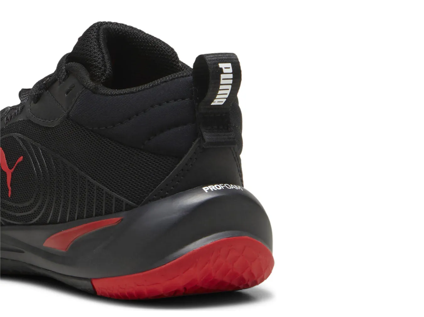 .PUMA PLAYMAKER PRO PS KIDS Basketball Shoes - BLACK/RED - (310371 04) - FAT - R1L10