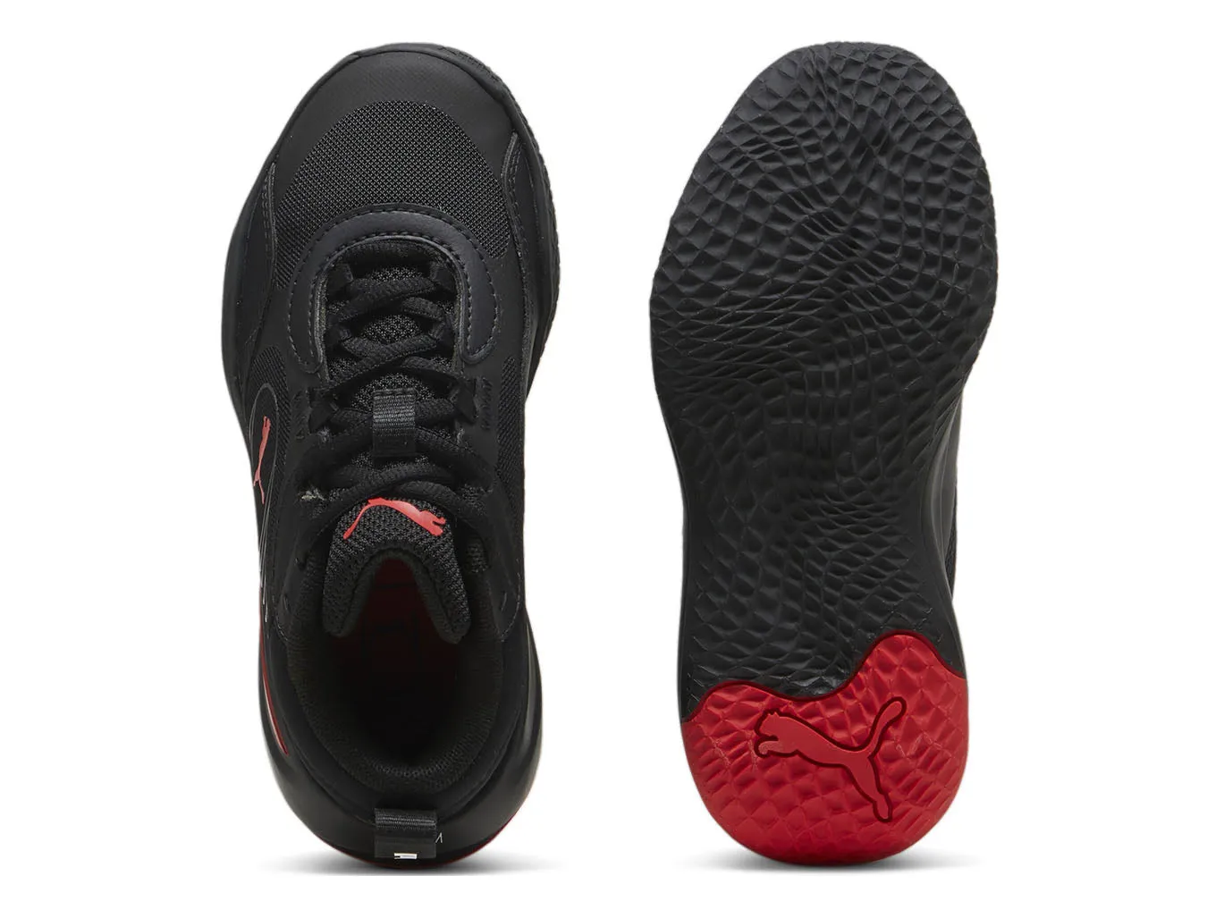 .PUMA PLAYMAKER PRO PS KIDS Basketball Shoes - BLACK/RED - (310371 04) - FAT - R1L10