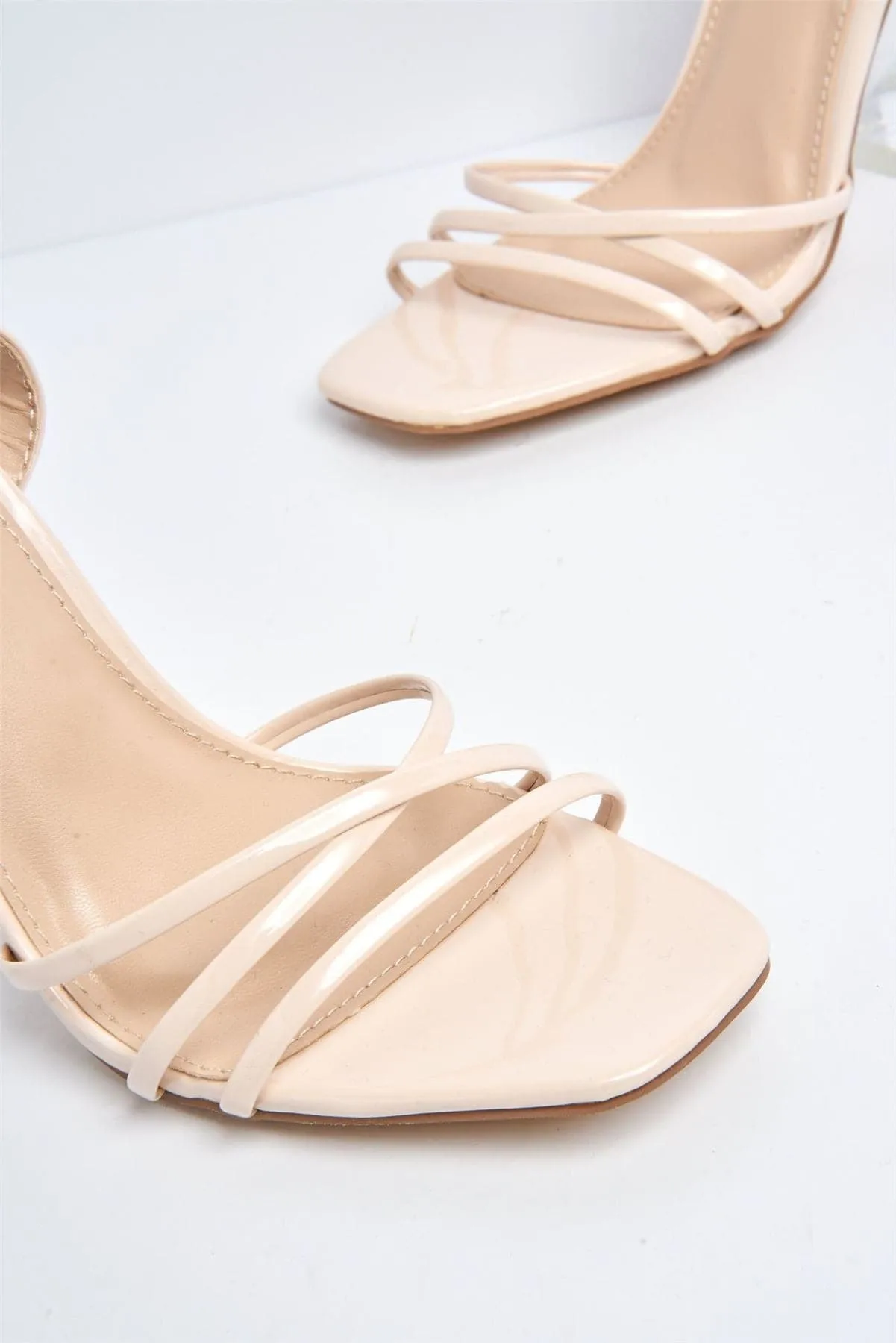 Rahel Lace-up Heels in Nude Patent