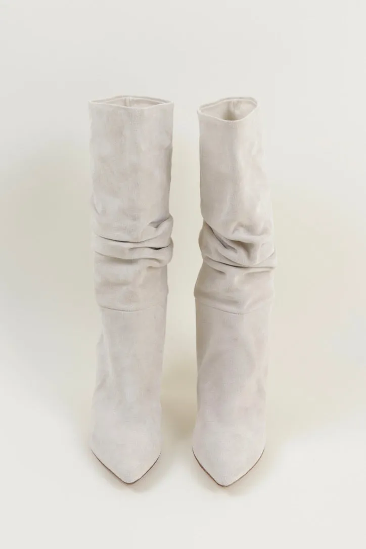 Slouch Suede Heeled Boots