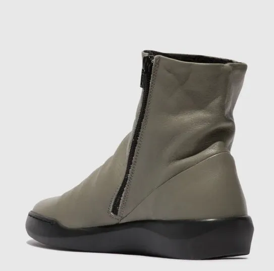 Softinos Leather Ankle Boots Military