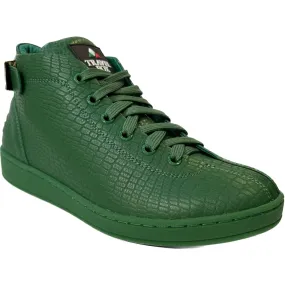 Travel Fox Spider Men's Green Nappa Leather Mid Top Sneakers 915601 020
