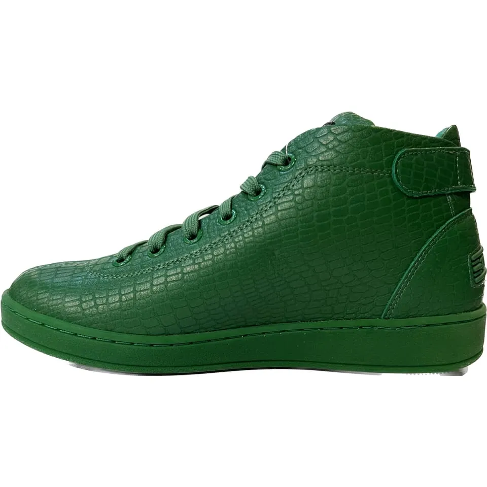Travel Fox Spider Men's Green Nappa Leather Mid Top Sneakers 915601 020