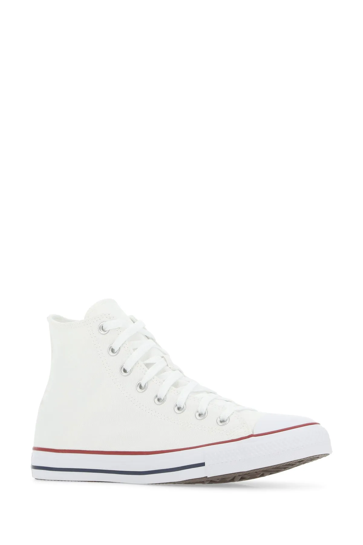 White canvas Chuck Taylor HI sneakers