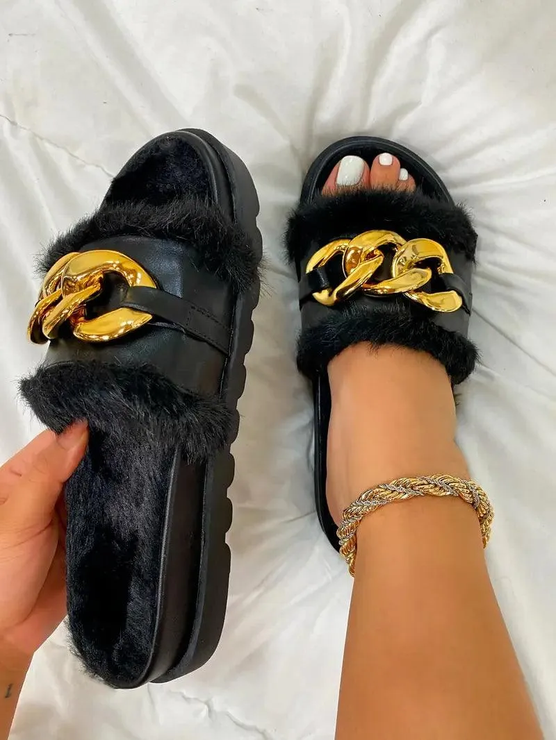 Winnie -  Plush Slippers Fashion Open Toe