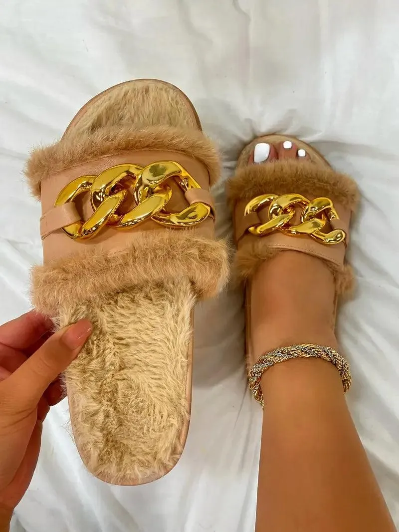 Winnie -  Plush Slippers Fashion Open Toe
