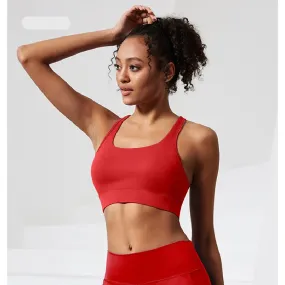 Women Yoga Elasticity Shockproof Buckle Adjustable Brassiere Push Up Workout Underwear Sports Bra