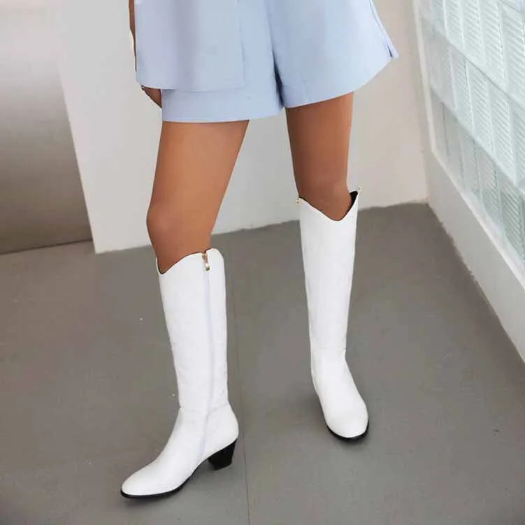 Women's Embroidered Western Cowboy Boots Knee High Classic Boot