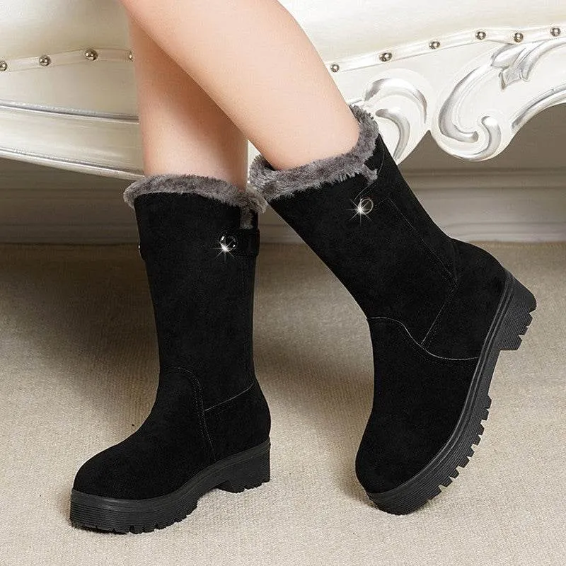 Women’s Suede Fur-Lined Boots in 2 Colors